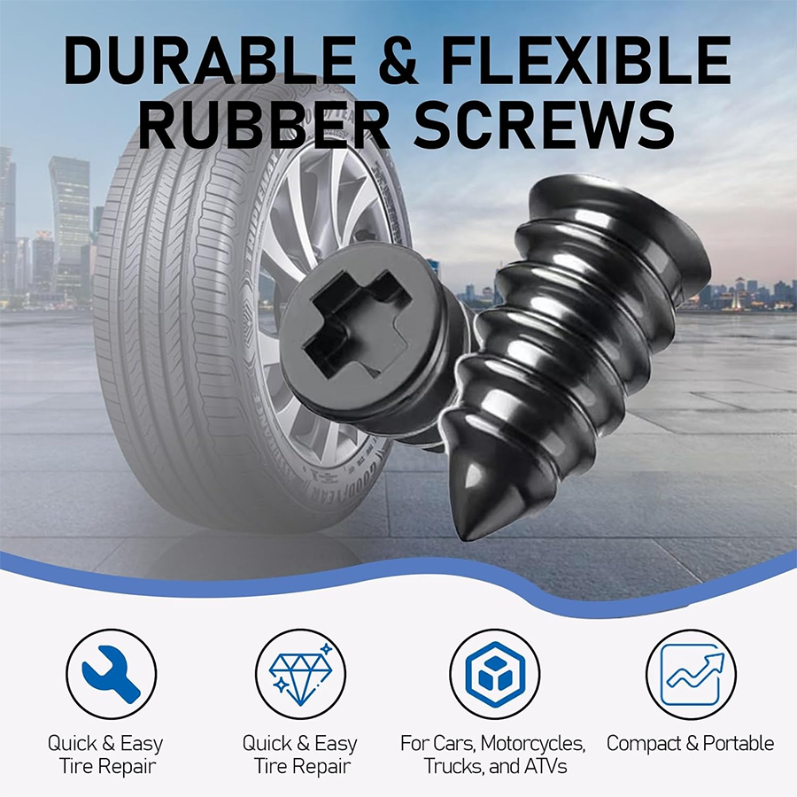 🔥  60PCS Self-Sealing Tire Repair Rubber Nails Kit with 2 Sizes