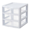 3-Tier Plastic Desktop Drawer Organizer | White Semi-Clear Storage Chest for Desk & Vanity