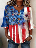 Women'S Casual 250th Anniversary Floral Print Top