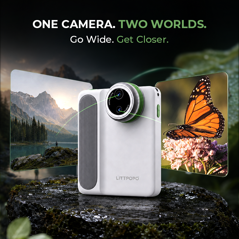 Littpopo MicroCam X1 - Point and Shoot Camera With 40X Magnification Micro Mode