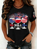 Women's Retro 1776–2026 250 Year Red Wine & Blue Print T-Shirt