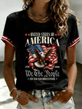 Women's Casual American 250th Anniversary Printed Short-Sleeve T-Shirt