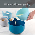 Mainstays 4-Piece Nesting Plastic Mixing Bowl Set with Pour Spouts and Handles