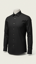 Matte Black Dress Shirt With Pewter Buttons
