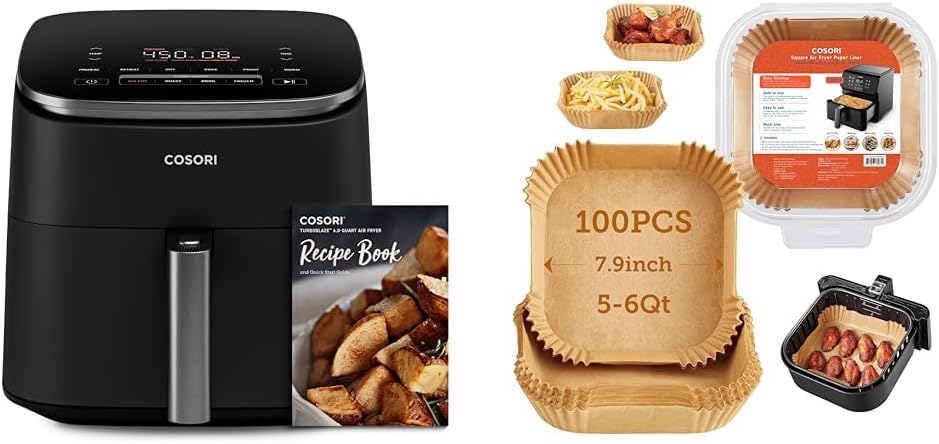 Cosori TurboBlaze Air Fryer, 9-in-1, 6 Qt, PFAS-Free Ceramic Coating