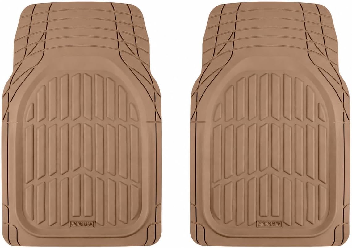 Motor Trend FlexTough Floor Mats for Cars, Burgundy Deep Dish All-Weather Car Mats, Waterproof Trim-To Fit Automotive Cars Trucks SUV, Universal Liner Accessories