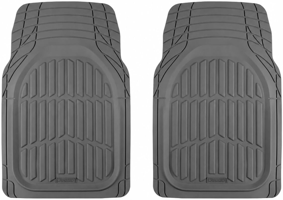 Motor Trend FlexTough Floor Mats for Cars, Burgundy Deep Dish All-Weather Car Mats, Waterproof Trim-To Fit Automotive Cars Trucks SUV, Universal Liner Accessories