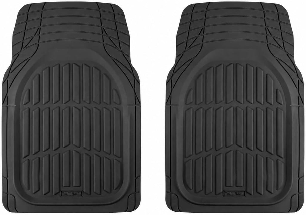 Motor Trend FlexTough Floor Mats for Cars, Burgundy Deep Dish All-Weather Car Mats, Waterproof Trim-To Fit Automotive Cars Trucks SUV, Universal Liner Accessories