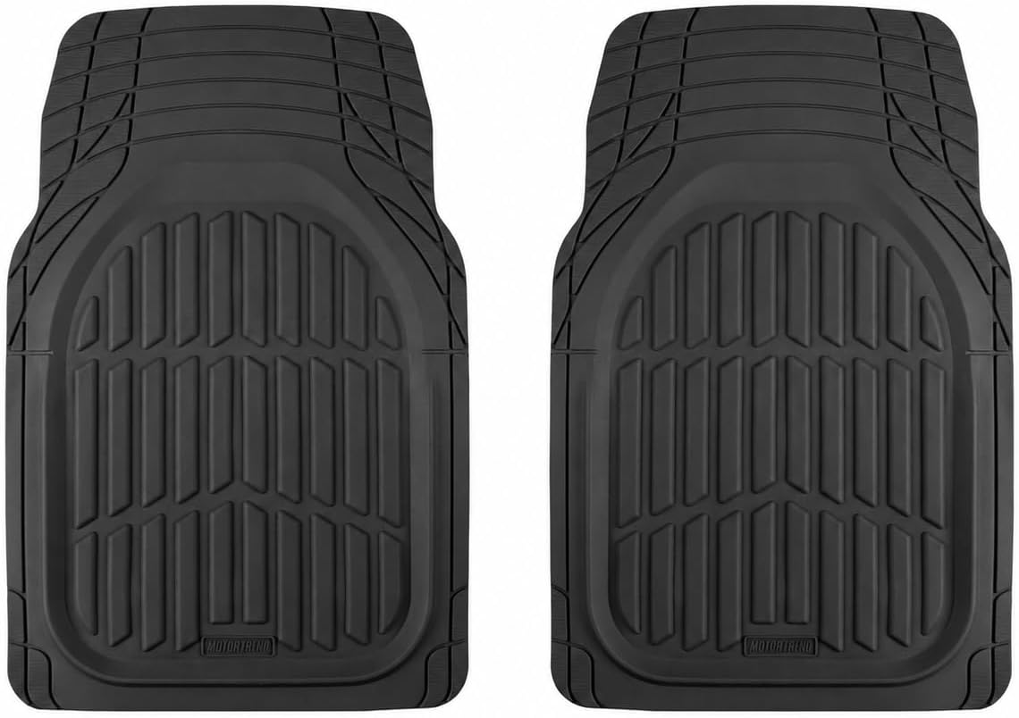Motor Trend FlexTough Floor Mats for Cars, Burgundy Deep Dish All-Weather Car Mats, Waterproof Trim-To Fit Automotive Cars Trucks SUV, Universal Liner Accessories