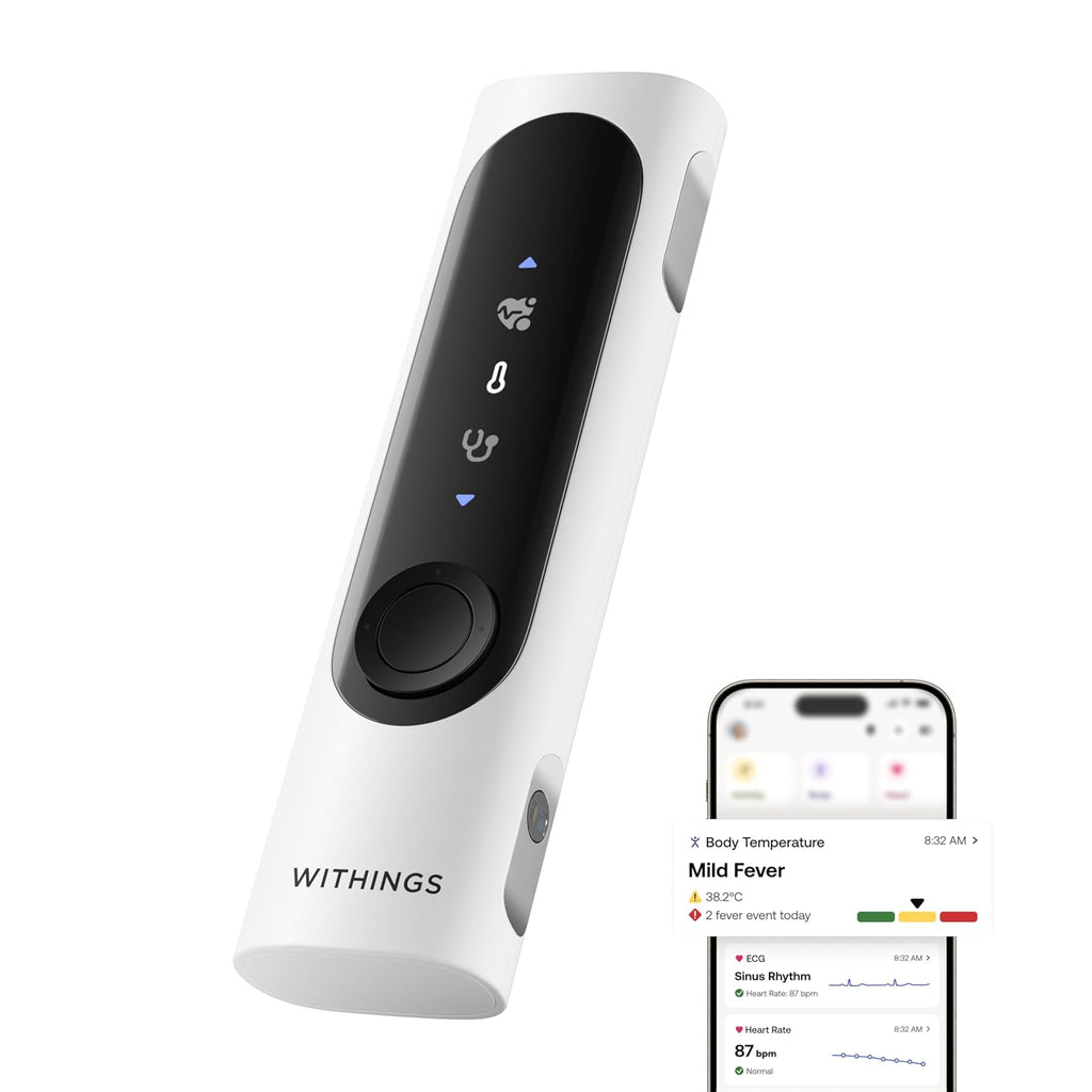 WITHINGS BeamO - Contactless Smart Thermometer, ECG Monitor, Stethoscope
