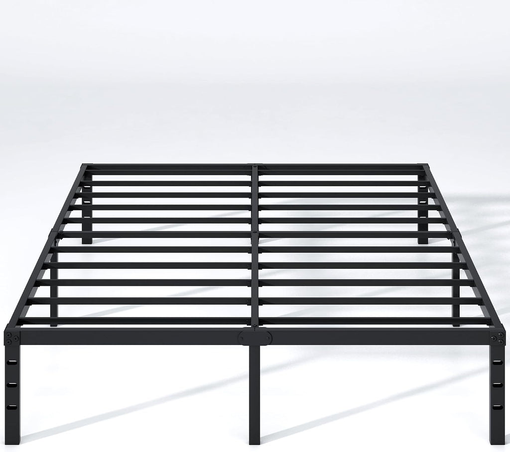 NEW JETO Metal Bed Frame,Queen Size Bed Frame with Storage Space,18 Inch