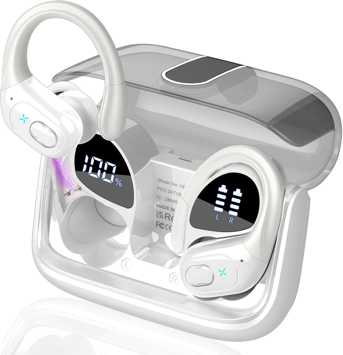 Wireless Earbuds 75H Bluetooth 5.4 Sport Headphones with Earhooks, Camel
