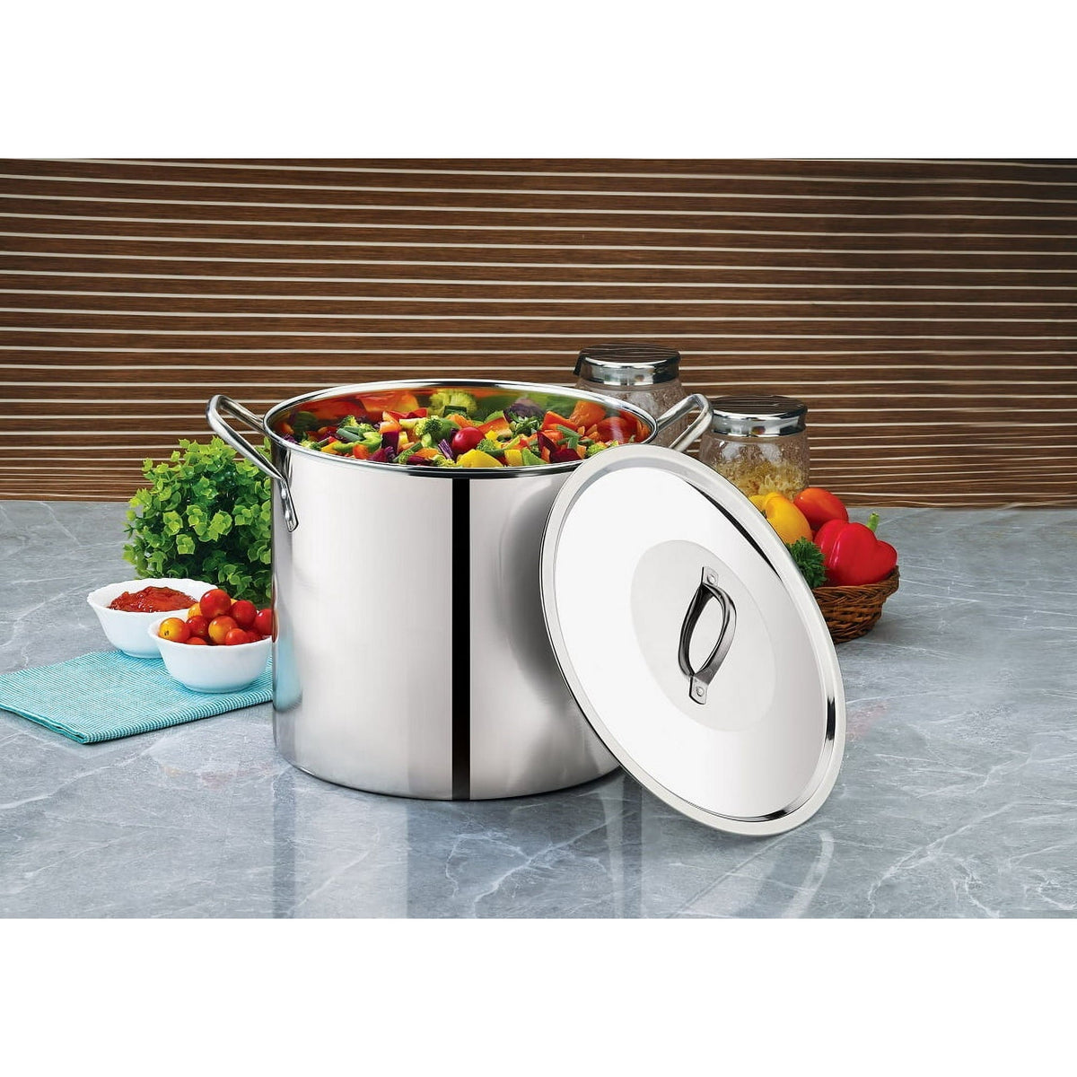 Mainstays 8-Qt Stainless Steel Stock Pot with Metal Lid