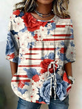 Women's 250th Anniversary Cotton And Linen Floral Print Shirt