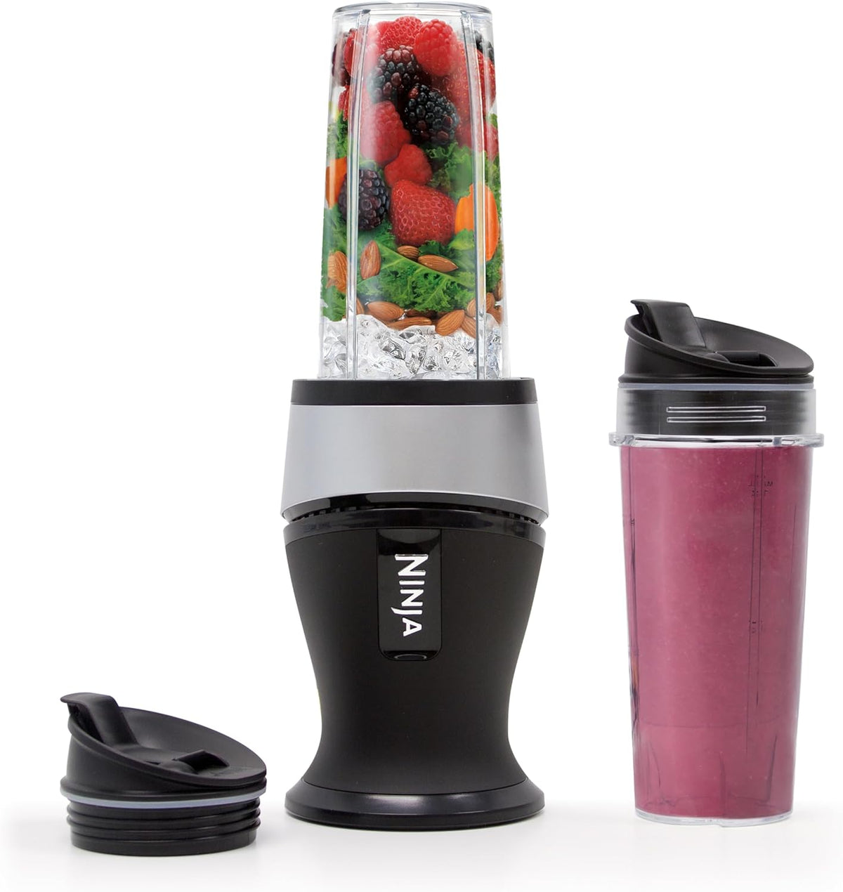Ninja Nutri-Plus Personal Blender, 900PW, (3) 20oz Cups, Silver, BN301
