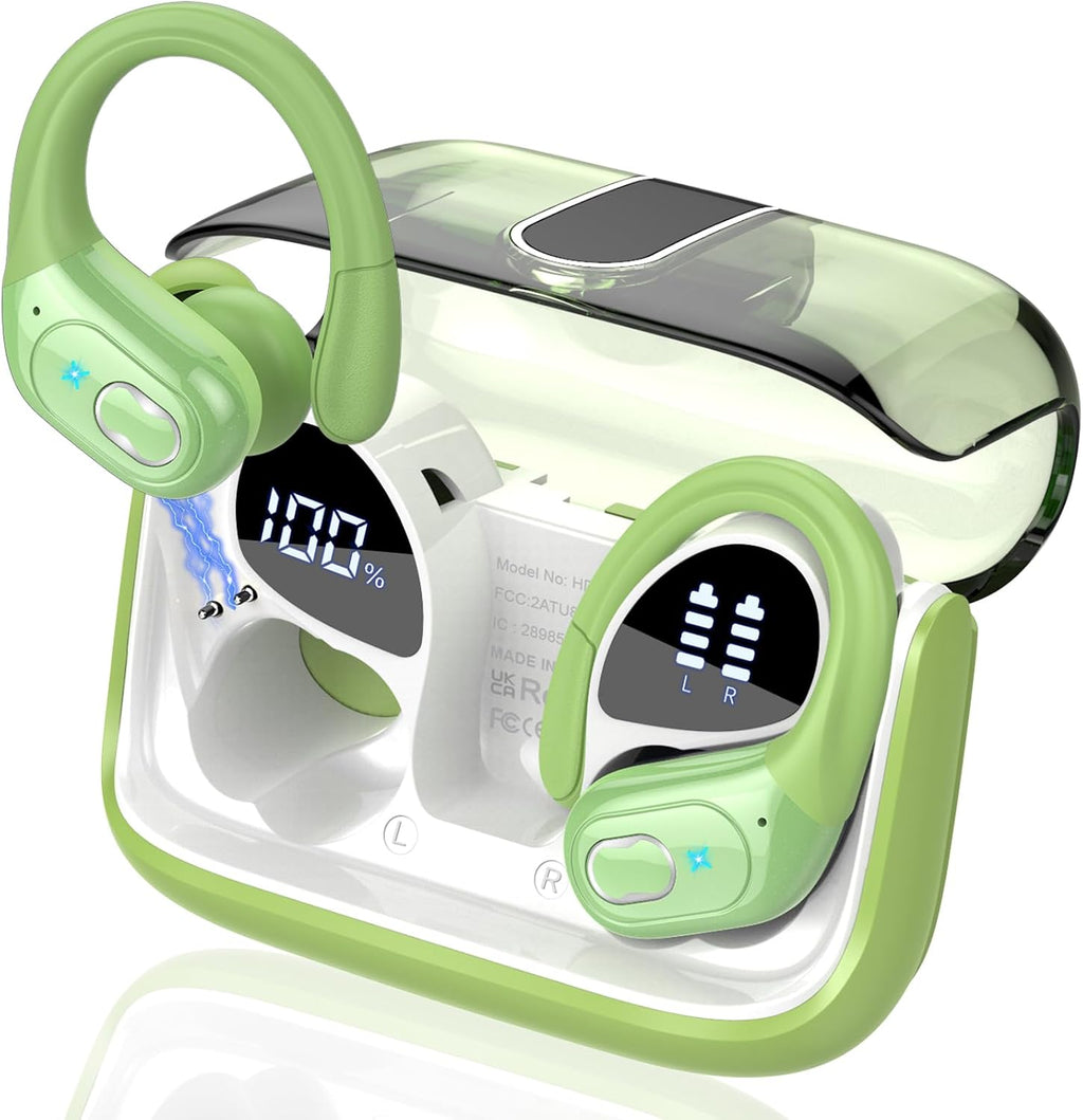 Wireless Earbuds 75H Bluetooth 5.4 Sport Headphones with Earhooks, Camel