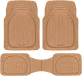 Motor Trend FlexTough Floor Mats for Cars, Burgundy Deep Dish All-Weather Car Mats, Waterproof Trim-To Fit Automotive Cars Trucks SUV, Universal Liner Accessories