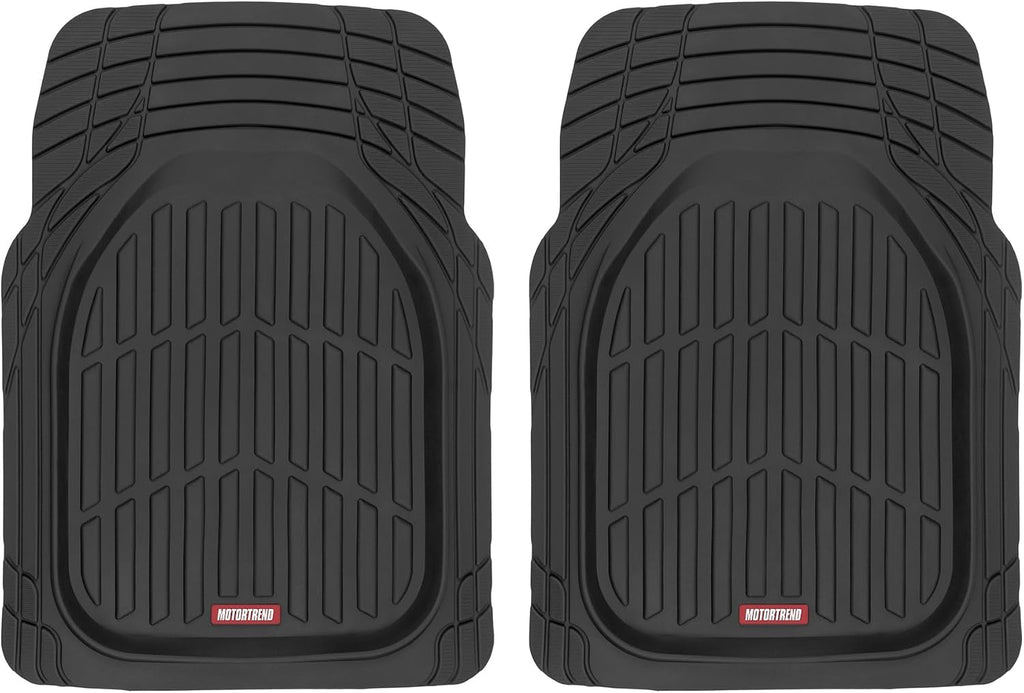 Motor Trend FlexTough Floor Mats for Cars, Burgundy Deep Dish All-Weather Car Mats, Waterproof Trim-To Fit Automotive Cars Trucks SUV, Universal Liner Accessories