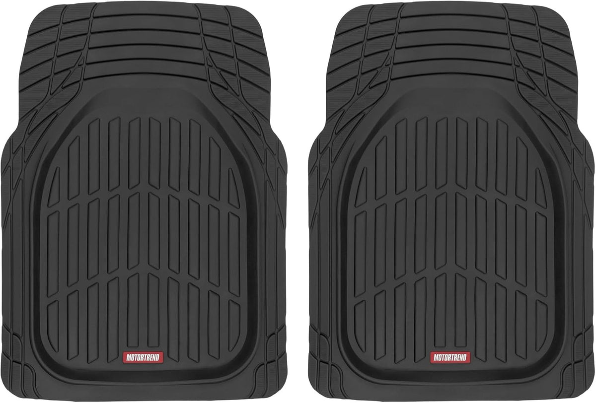 Motor Trend FlexTough Floor Mats for Cars, Burgundy Deep Dish All-Weather Car Mats, Waterproof Trim-To Fit Automotive Cars Trucks SUV, Universal Liner Accessories