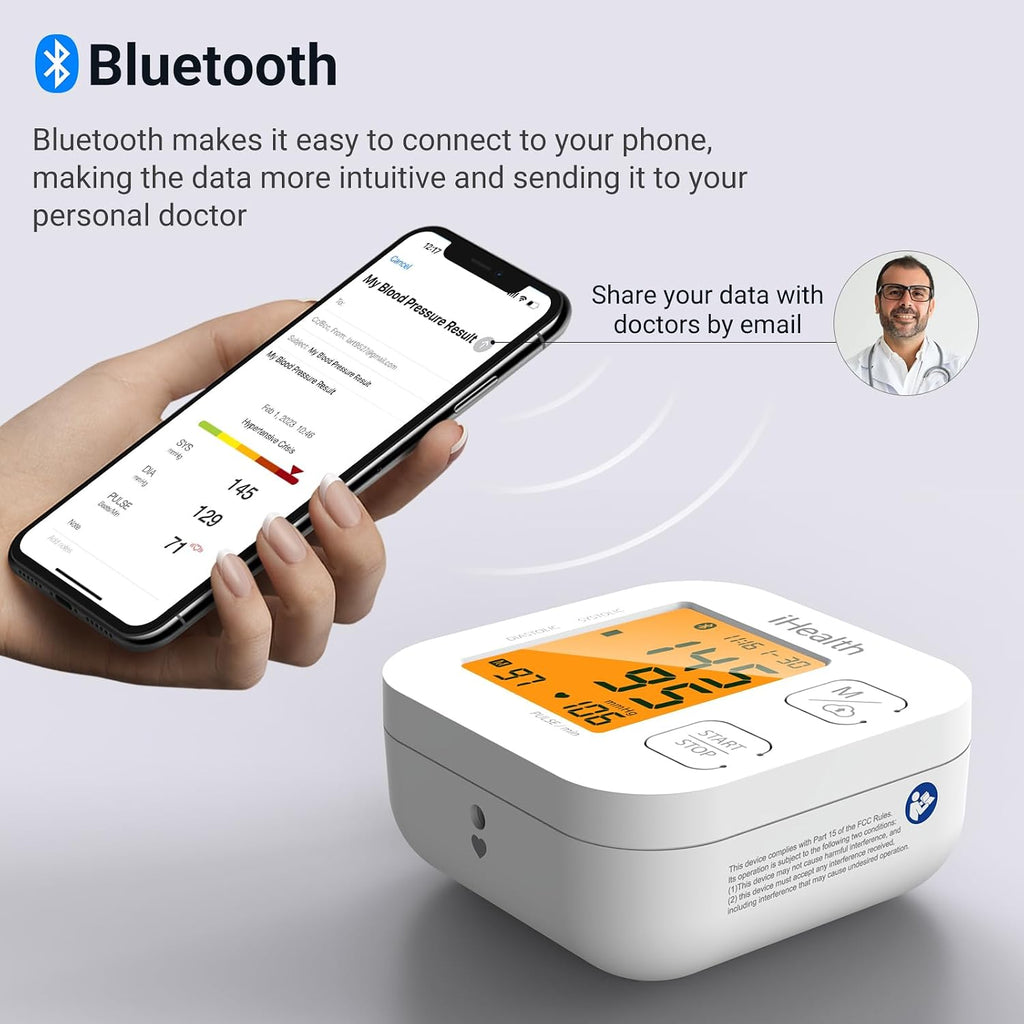 iHealth Track Smart Upper Arm Blood Pressure Monitor with Wide-Range Cuff