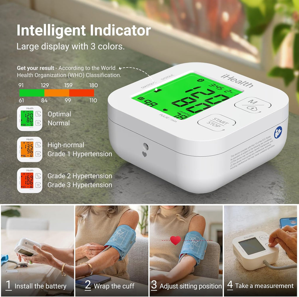 iHealth Track Smart Upper Arm Blood Pressure Monitor with Wide-Range Cuff
