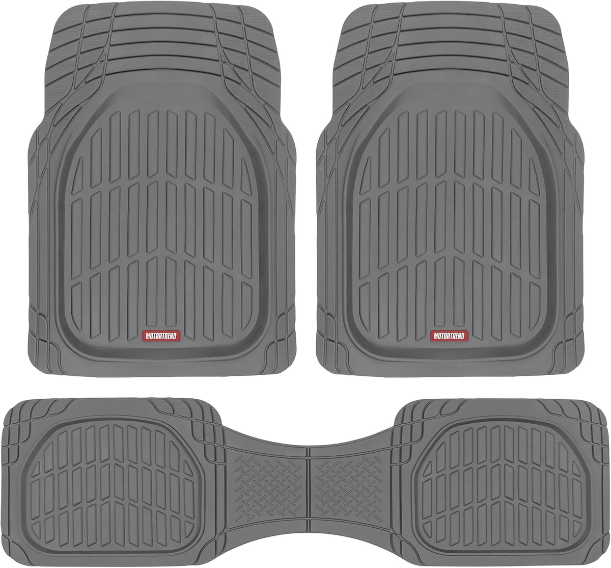Motor Trend FlexTough Floor Mats for Cars, Burgundy Deep Dish All-Weather Car Mats, Waterproof Trim-To Fit Automotive Cars Trucks SUV, Universal Liner Accessories