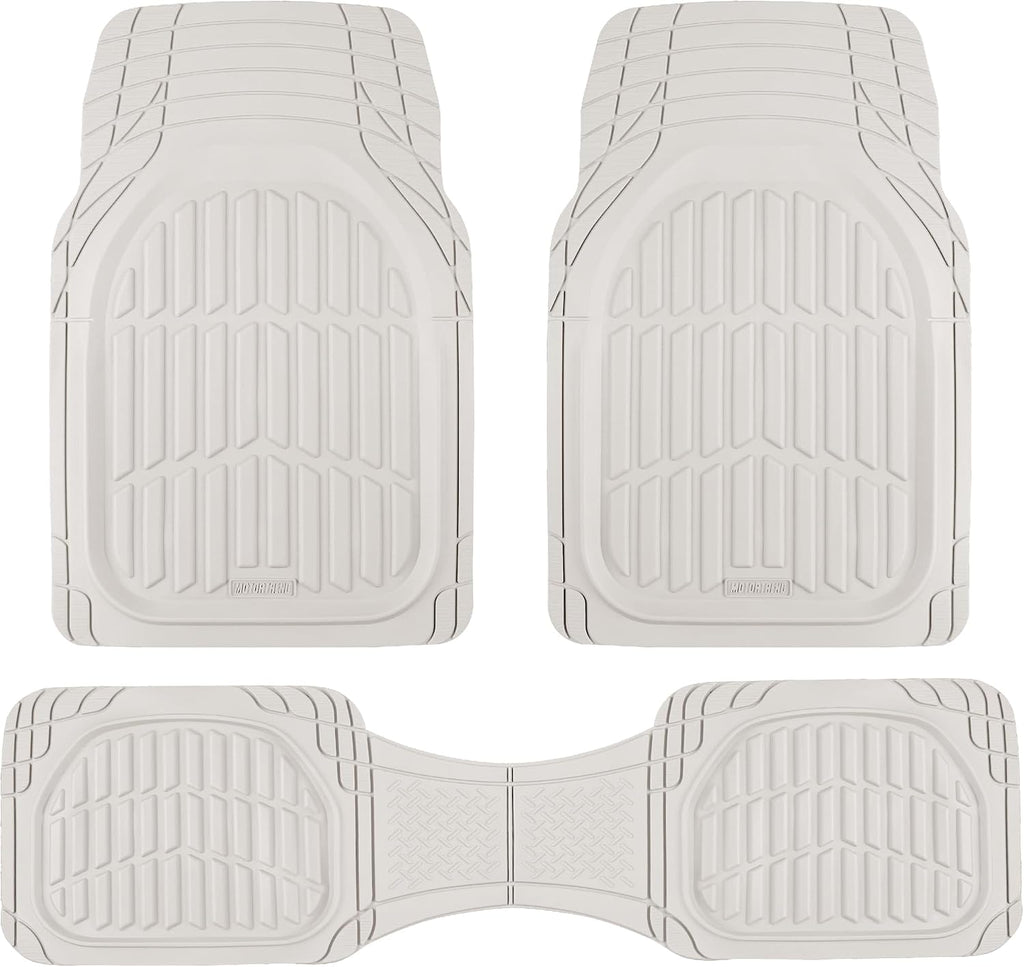 Motor Trend FlexTough Floor Mats for Cars, Burgundy Deep Dish All-Weather Car Mats, Waterproof Trim-To Fit Automotive Cars Trucks SUV, Universal Liner Accessories