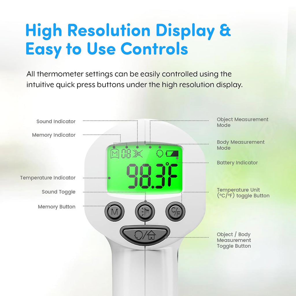 Medical Grade FSA-HSA Eligible Touchless Infrared Forehead Thermometer