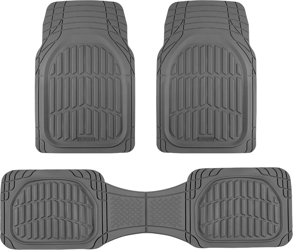 Motor Trend FlexTough Floor Mats for Cars, Burgundy Deep Dish All-Weather Car Mats, Waterproof Trim-To Fit Automotive Cars Trucks SUV, Universal Liner Accessories