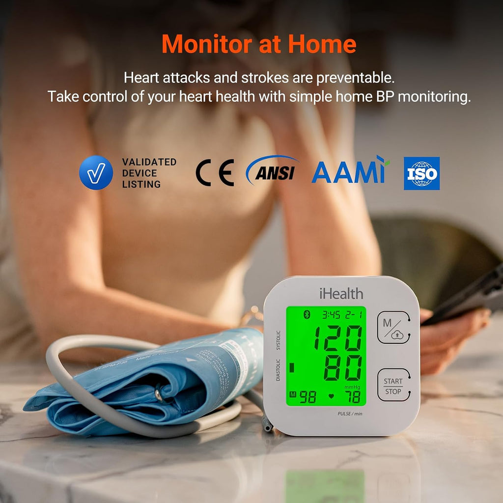 iHealth Track Smart Upper Arm Blood Pressure Monitor with Wide-Range Cuff