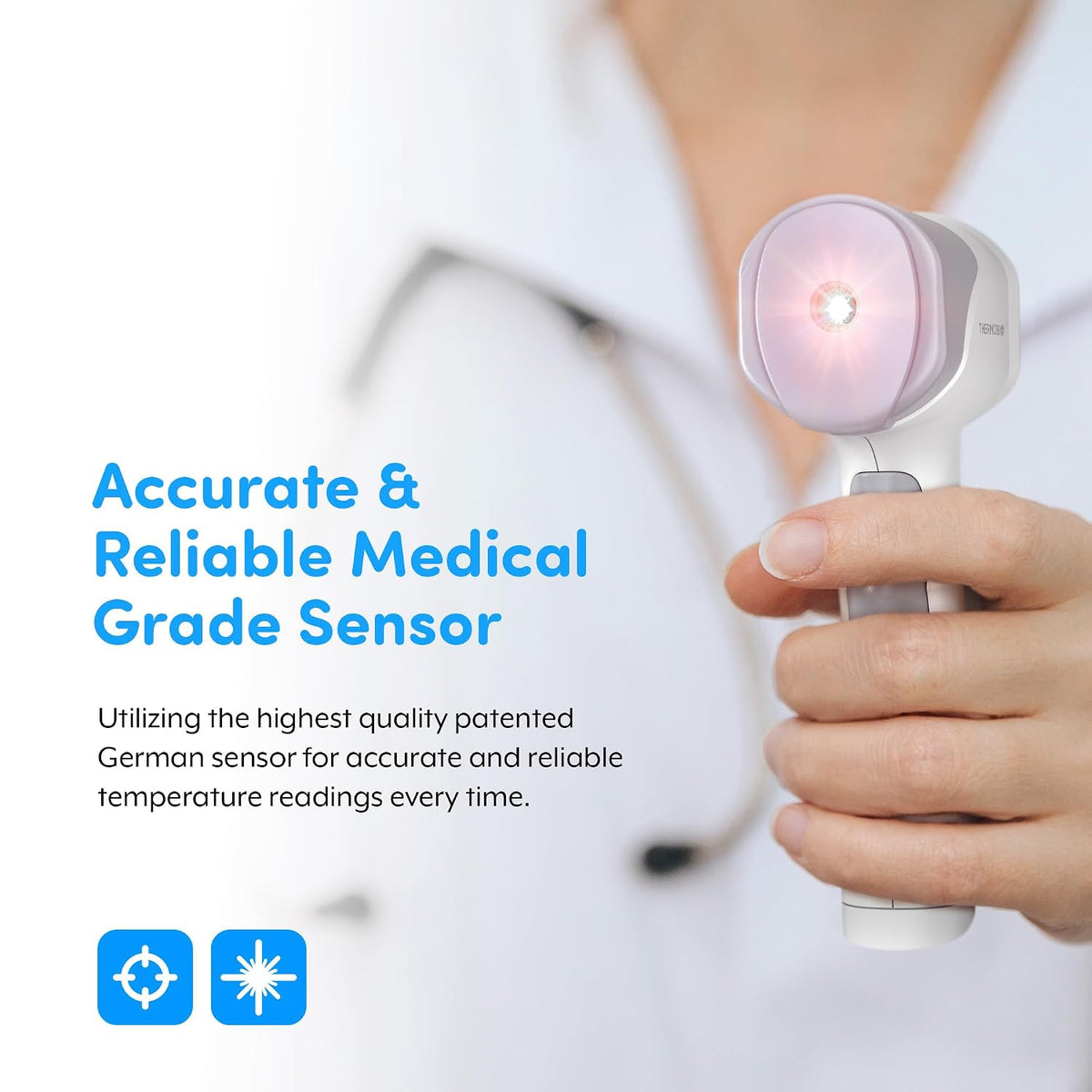 Medical Grade FSA-HSA Eligible Touchless Infrared Forehead Thermometer