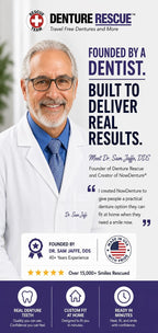 Heat and Fit NowDenture - Premium Immediate Lower Dentures - USA Made, Real Teeth, Custom Fit - No Impressions Needed for Fast Results at Home - Complete Kit with Sizing Trays - Large