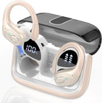 Wireless Earbuds 75H Bluetooth 5.4 Sport Headphones with Earhooks, Camel