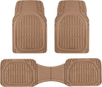 Motor Trend FlexTough Floor Mats for Cars, Burgundy Deep Dish All-Weather Car Mats, Waterproof Trim-To Fit Automotive Cars Trucks SUV, Universal Liner Accessories