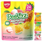 AMOS Peelerz Exotic Fruit Peelable Gummy Candy – 5 Fruit Flavors (Mango, Peach, Banana, Pineapple, Lychee), 8.47oz (240g), Individually Wrapped