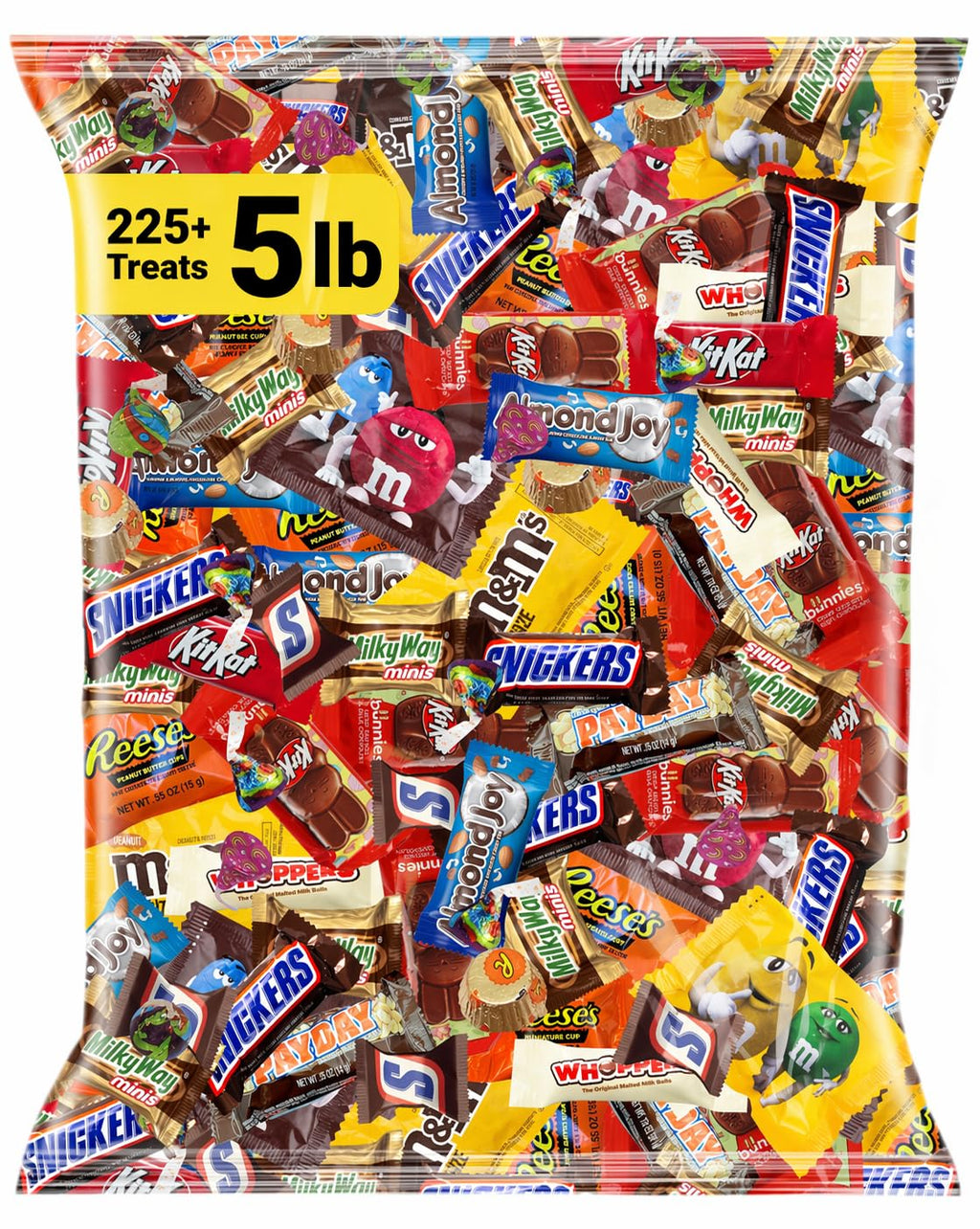 （Buy 1 Get 1 Free）Chocolate Candy Variety Pack 5 lb, 225 Ct, Fun Size Individually Wrapped
