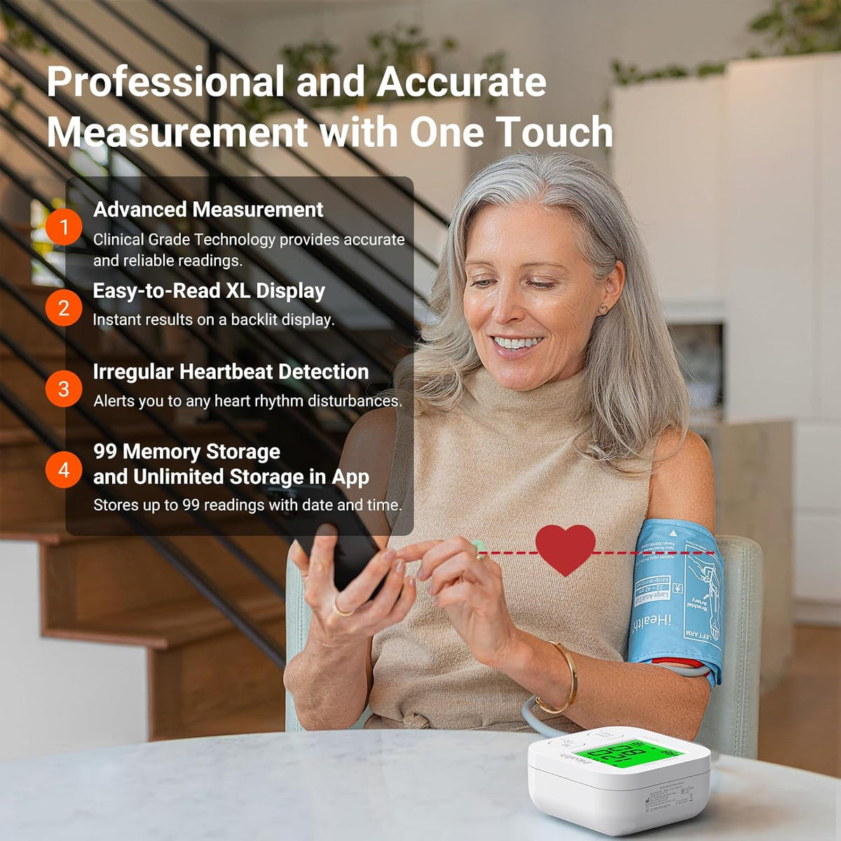 iHealth Track Smart Upper Arm Blood Pressure Monitor with Wide-Range Cuff