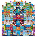Foxy Fane 60-Count Healthy Snack Box Care Package, Variety Pack of 60 Individually Wrapped Sweet and Savory Snacks, Assorted Gift Basket for Office, College, School, Kids, Family and Friends
