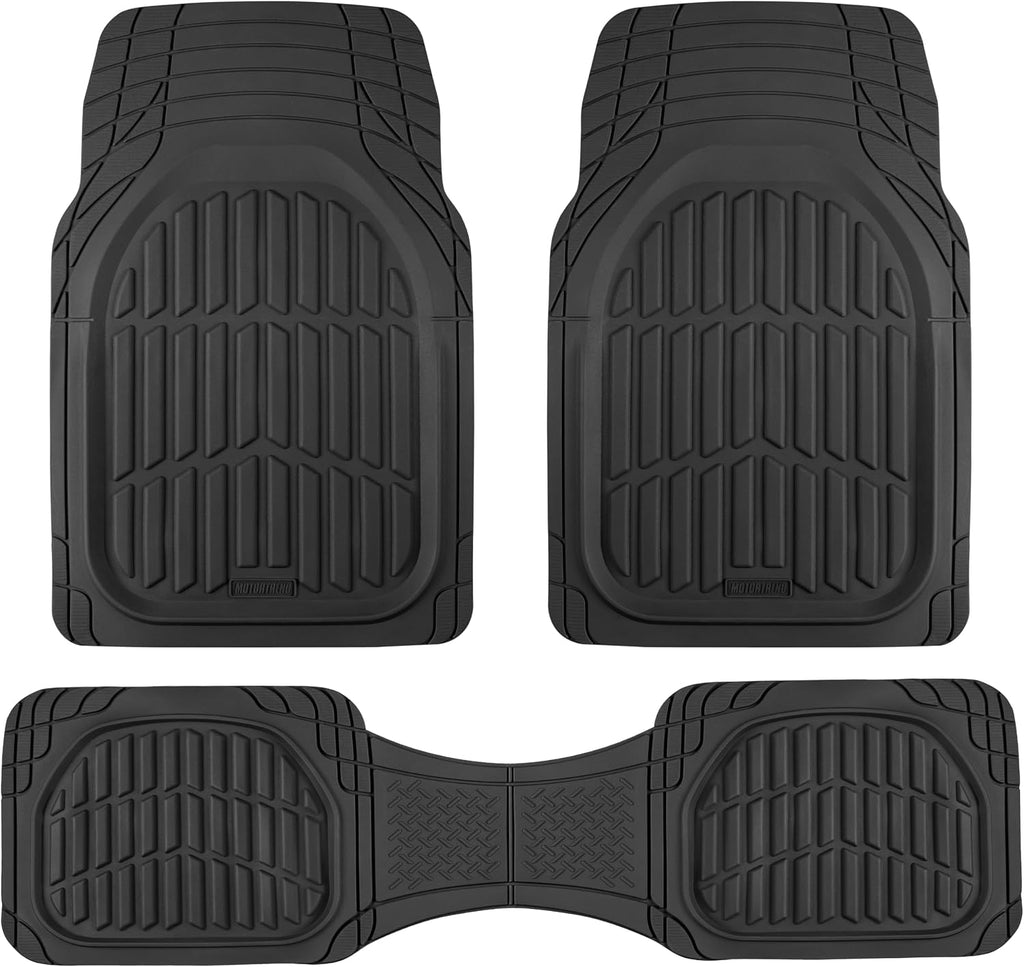 Motor Trend FlexTough Floor Mats for Cars, Burgundy Deep Dish All-Weather Car Mats, Waterproof Trim-To Fit Automotive Cars Trucks SUV, Universal Liner Accessories