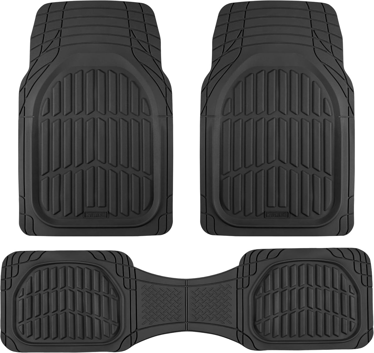 Motor Trend FlexTough Floor Mats for Cars, Burgundy Deep Dish All-Weather Car Mats, Waterproof Trim-To Fit Automotive Cars Trucks SUV, Universal Liner Accessories
