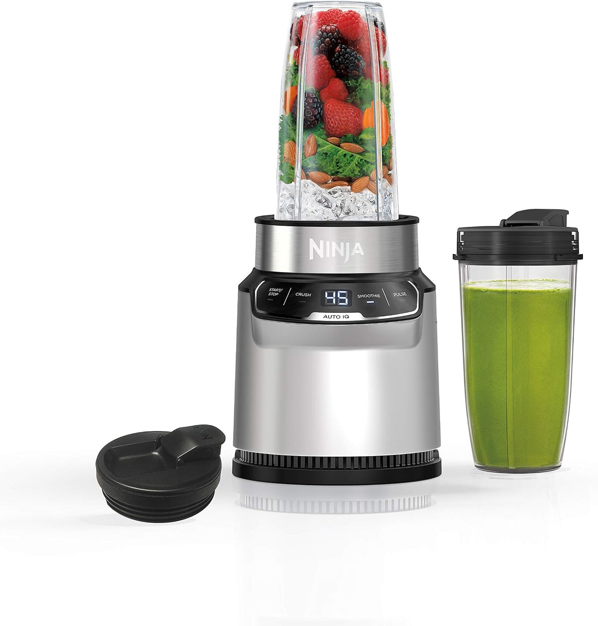 Ninja Nutri-Plus Personal Blender, 900PW, (3) 20oz Cups, Silver, BN301