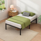 NEW JETO Metal Bed Frame,Queen Size Bed Frame with Storage Space,18 Inch