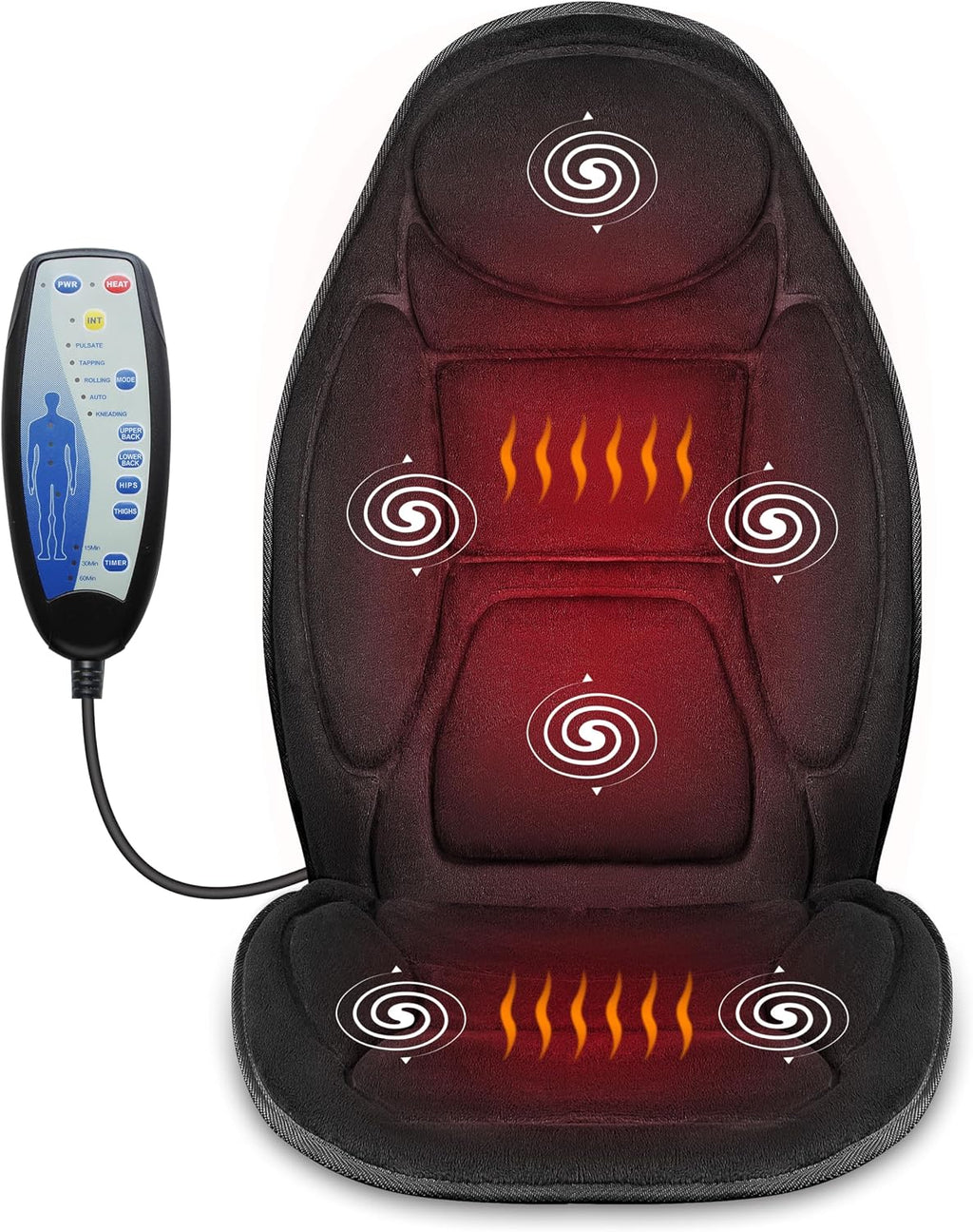 Snailax Back Massager with Heat, Vibration Massage Chair Pad, Seat Cushion