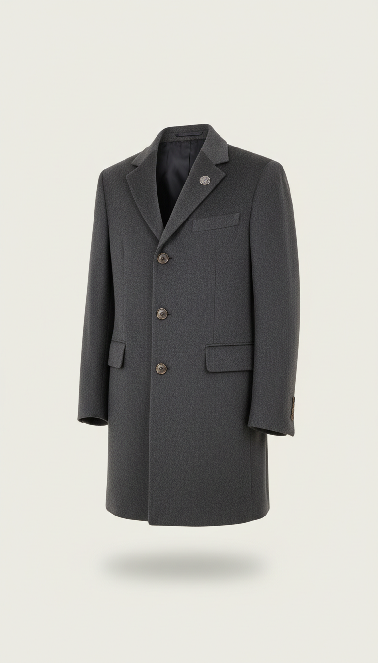 Cashmere Blend Overcoat With Metallic Trim