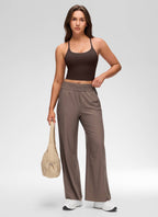 CloudFlex Twist-Back Built-In Bra Tank - Hot Fudge Brown