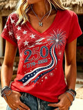 Women’s 250th USA Independence Anniversary Patriotic T-Shirt