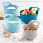 Mainstays 4-Piece Nesting Plastic Mixing Bowl Set with Pour Spouts and Handles