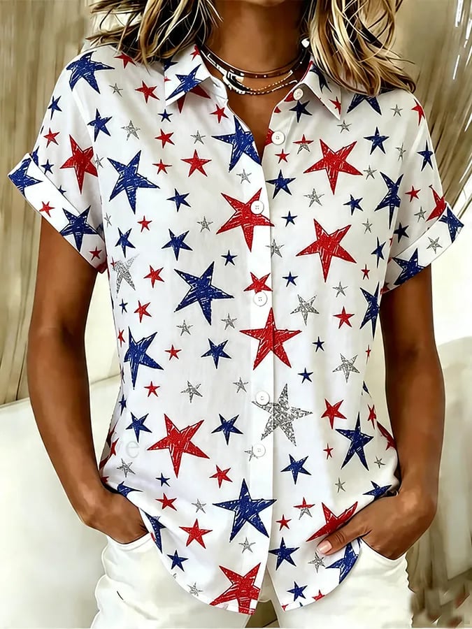 🗽Women's Patriotic 250th Anniversary Print Casual Shirt